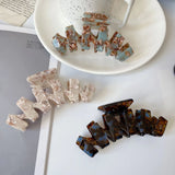 Large Wavy Marbling Hair Clip Claw Acetic Acid Shark Clip