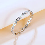 Retro Hollow Square Zircon Metal Bracelet