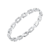 Retro Hollow Square Zircon Metal Bracelet