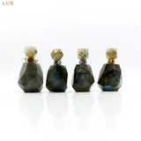 Labradorite Perfume Bottle Rainbow Gemstone Diffuser Stone Vial Charm Necklace