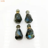 Labradorite Perfume Bottle Rainbow Gemstone Diffuser Stone Vial Charm Necklace