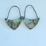 Labradorite Double Hole Earrings, Fashion Jewelry for Women
