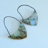 Labradorite Double Hole Earrings, Fashion Jewelry for Women