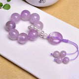 Lavender Crystal Safety Buckle Pendant Keychain Bag Hang