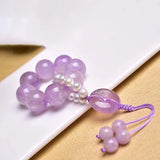 Lavender Crystal Safety Buckle Pendant Keychain Bag Hang
