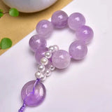Lavender Crystal Safety Buckle Pendant Keychain Bag Hang
