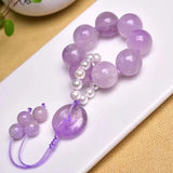 Lavender Crystal Safety Buckle Pendant Keychain Bag Hang