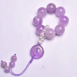 Lavender Crystal Safety Buckle Pendant Keychain Bag Hang
