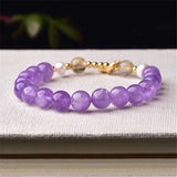 Lavender Purple Crystal Bracelet with Star Charm for Women