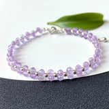 Lavender Natural Crystal Bracelet Faceted Bead Women Adjustable Jewelry
