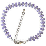 Lavender Natural Crystal Bracelet Faceted Bead Women Adjustable Jewelry