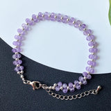 Lavender Natural Crystal Bracelet Faceted Bead Women Adjustable Jewelry