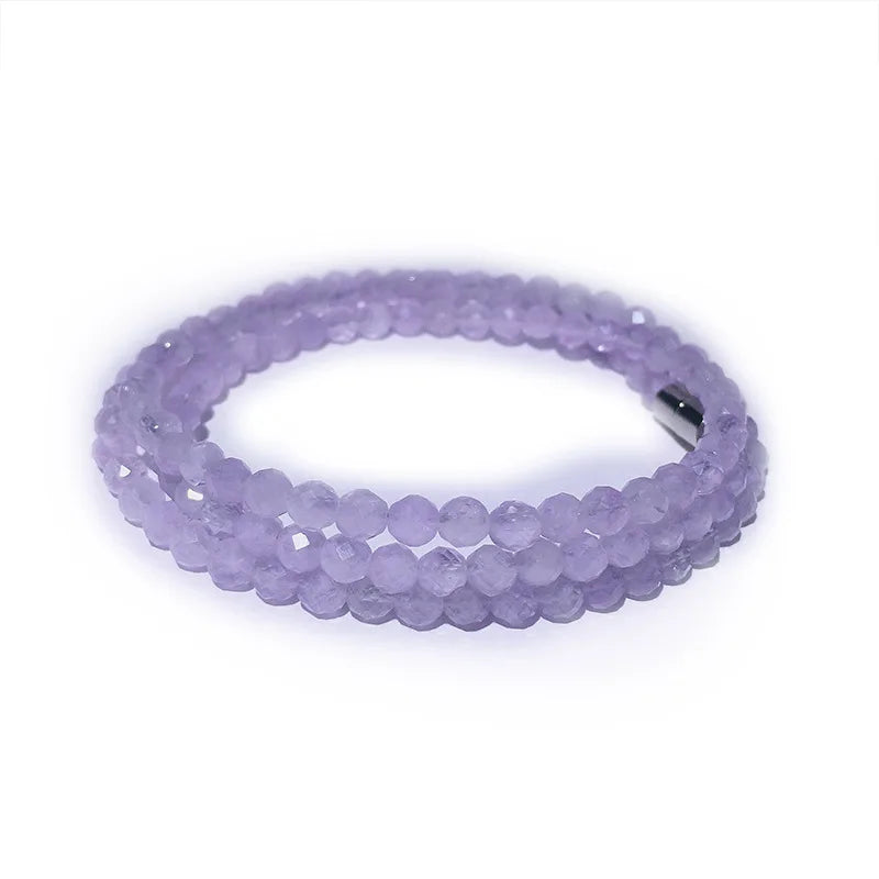 Lavender Purple Crystal Bead Bracelet for Women