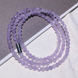 Lavender Purple Crystal Bead Bracelet for Women