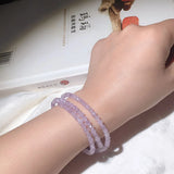 Lavender Purple Crystal Bead Bracelet for Women