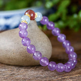 Lavender Purple Crystal Bracelet Strawberry Bead Lucky Fresh Bracelet for Women