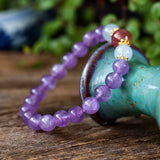 Lavender Purple Crystal Bracelet Strawberry Bead Lucky Fresh Bracelet for Women