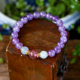 Lavender Purple Crystal Bracelet Strawberry Bead Lucky Fresh Bracelet for Women