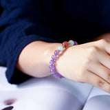 Lavender Purple Crystal Bracelet Strawberry Bead Lucky Fresh Bracelet for Women