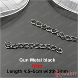 Gun Metal Iron Twisted Chains 100 pcs (JM2699)