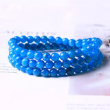 Apatite Stone Bracelet 6mm Round Beads Lucky Women Jewelry
