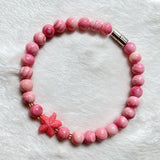 Light Pink Shell Bracelets 6mm Round Beads Bracelets for Women Girl