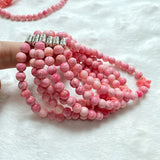 Light Pink Shell Bracelets 6mm Round Beads Bracelets for Women Girl