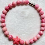 Light Pink Shell Bracelets 6mm Round Beads Bracelets for Women Girl