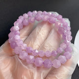 Purple Lavender Crystal Bracelet Faceted Beads for Women