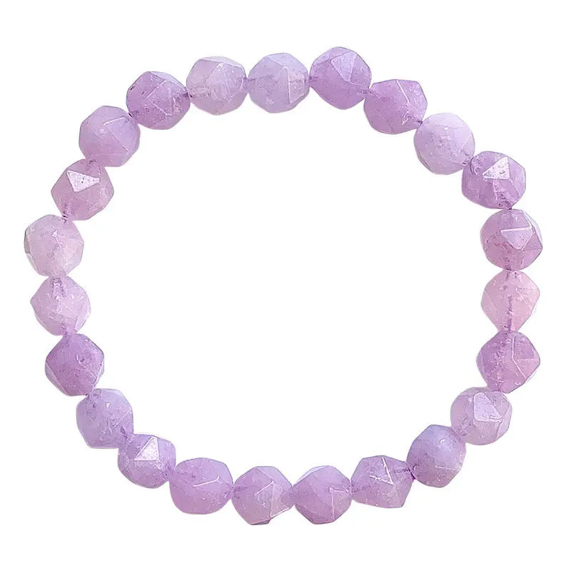 Purple Lavender Crystal Bracelet Faceted Beads for Women