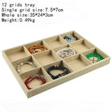 Linen Jewelry Display Tray for Accessories Storage