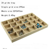 Linen Jewelry Display Tray for Accessories Storage
