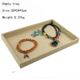 Linen Jewelry Display Tray for Accessories Storage