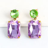 Colorful Crystal Square Earrings for Women