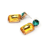 Colorful Crystal Square Earrings for Women