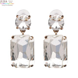 Colorful Crystal Square Earrings for Women