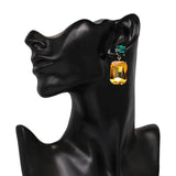Colorful Crystal Square Earrings for Women