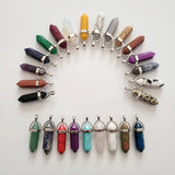 20pcs Crystal Pillar Pendant Necklace Jewelry Making Mix Charms Accessories