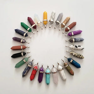 20pcs Crystal Pillar Pendant Necklace Jewelry Making Mix Charms Accessories