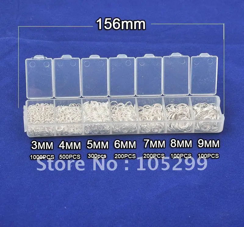 925 Sterling Silver Jump Rings 2400pcs Mixed Sizes Jewelry Components