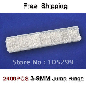925 Sterling Silver Jump Rings 2400pcs Mixed Sizes Jewelry Components