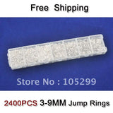 925 Sterling Silver Jump Rings 2400pcs Mixed Sizes Jewelry Components