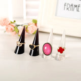 Set of 10 Clear Acrylic Crystal Cone Ring Holder Display Stands