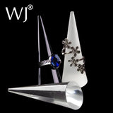 Set of 10 Clear Acrylic Crystal Cone Ring Holder Display Stands
