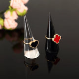 Set of 10 Clear Acrylic Crystal Cone Ring Holder Display Stands