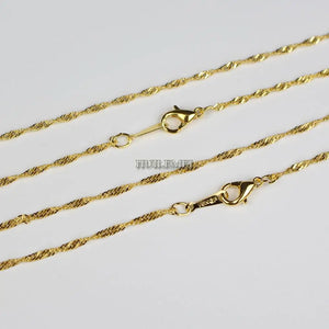 10pcs 2mm Water Wave Chain Necklaces