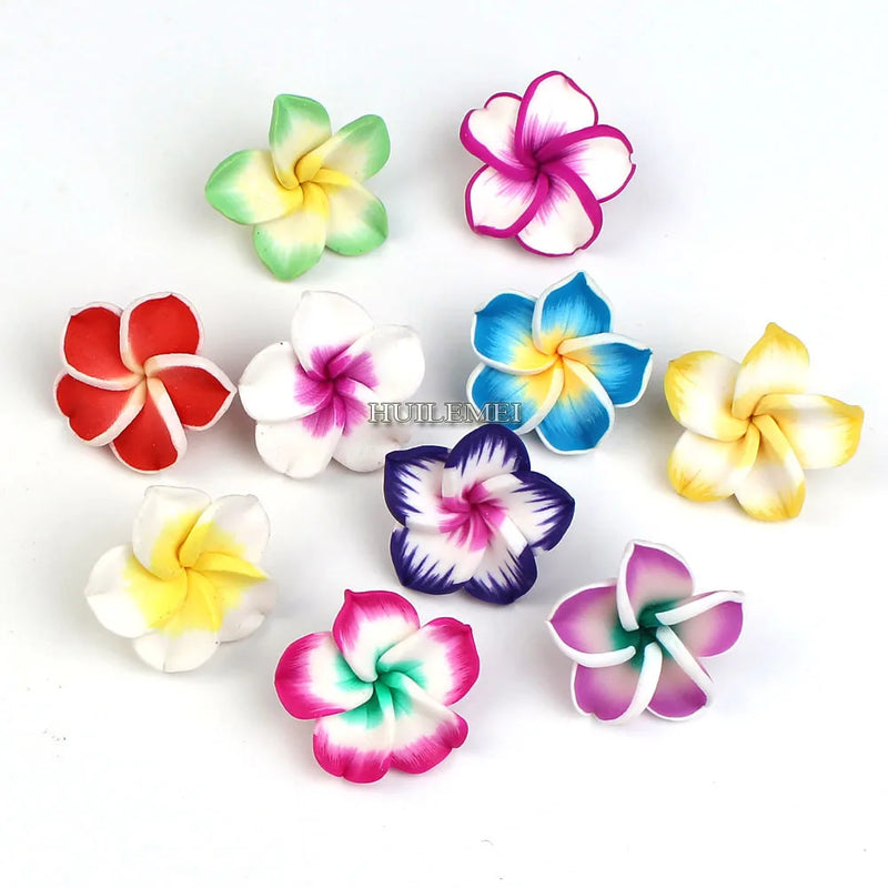 30pcs 25mm Flower Spacer Beads Mixed Colors Jewelry Making