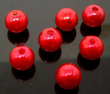 Red Pearl Acrylic Round Beads for DIY Jewelry Making