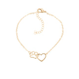 10pcs Heart And Footprint Bracelets For Women Girls Costume Jewelry