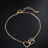 10pcs Heart And Footprint Bracelets For Women Girls Costume Jewelry
